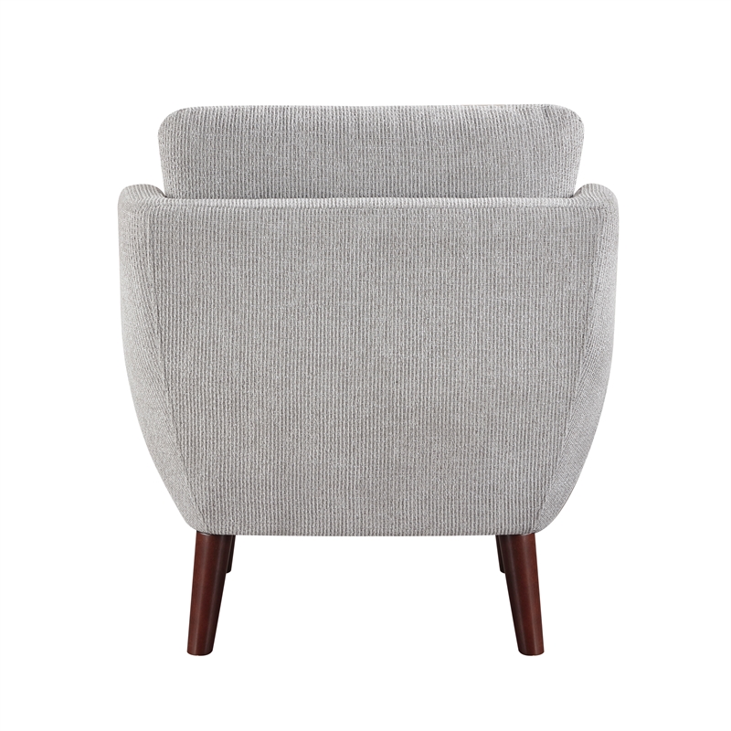 Pemberly Row Contemporary Chenille Accent Chair in Gray Finish