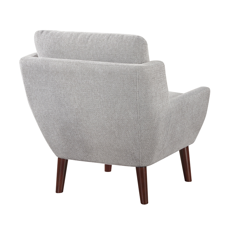 Pemberly Row Contemporary Chenille Accent Chair in Gray Finish