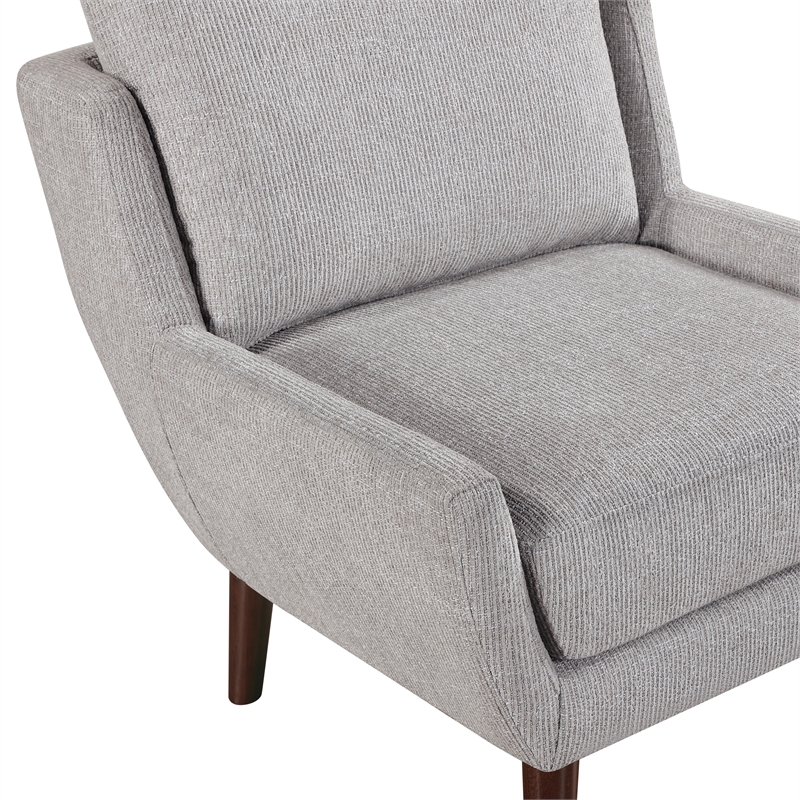 Pemberly Row Contemporary Chenille Accent Chair in Gray Finish