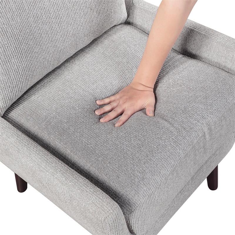 Pemberly Row Contemporary Chenille Accent Chair in Gray Finish