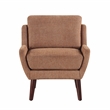 Pemberly Row Contemporary Chenille Accent Chair in Orange Finish