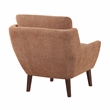 Pemberly Row Contemporary Chenille Accent Chair in Orange Finish