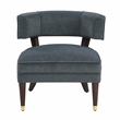 Pemberly Row Contemporary Velvet Accent Chair in Dark Gray Finish