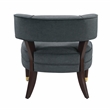 Pemberly Row Contemporary Velvet Accent Chair in Dark Gray Finish