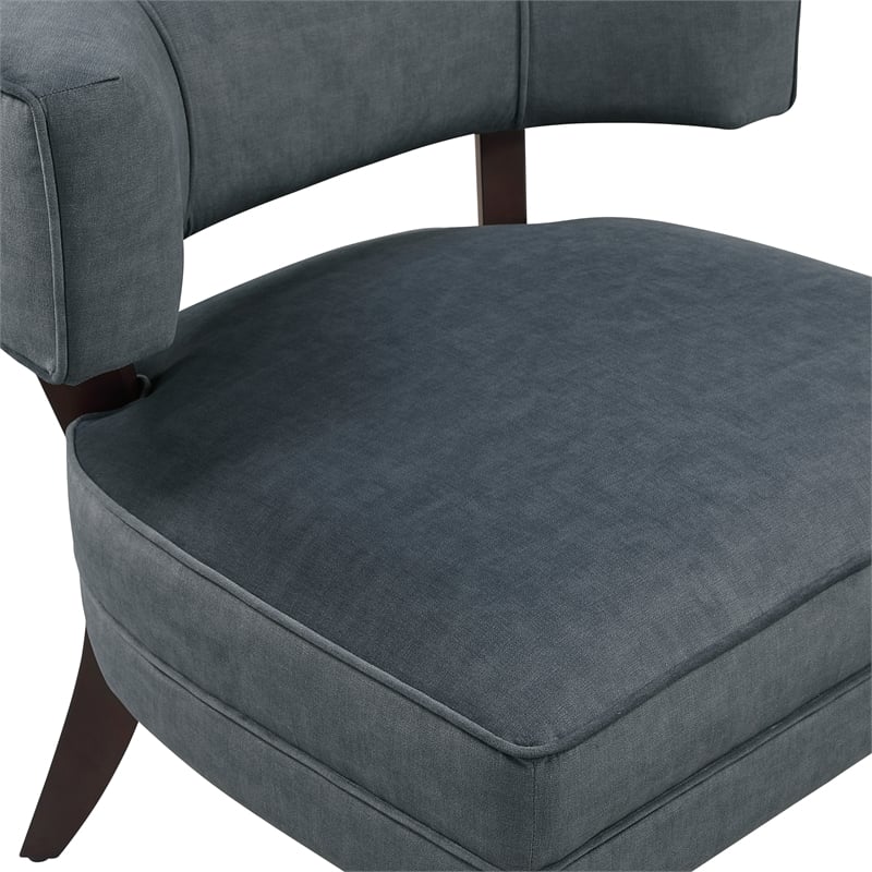 Pemberly Row Contemporary Velvet Accent Chair in Dark Gray Finish