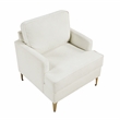 Pemberly Row Contemporary Chenille Accent Chair in Beige Finish