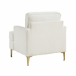 Pemberly Row Contemporary Chenille Accent Chair in Beige Finish