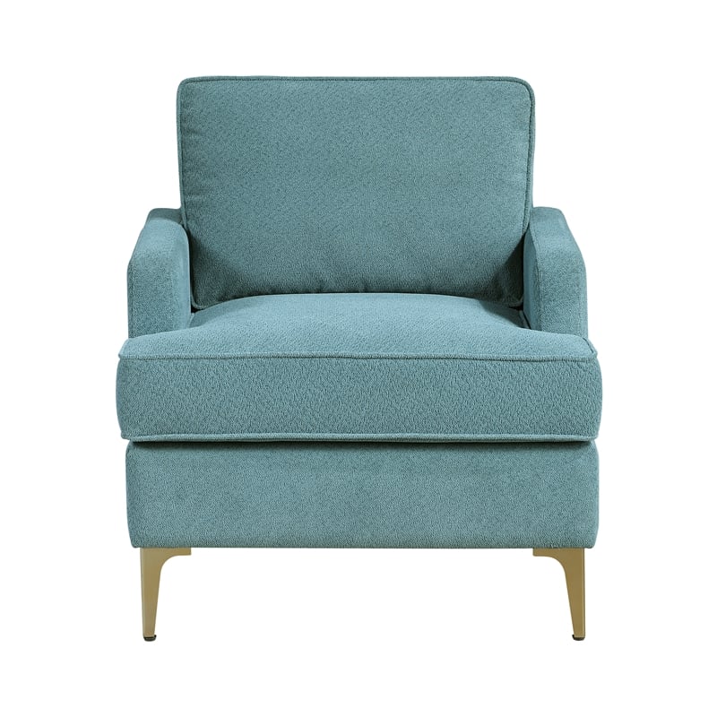 Pemberly Row Contemporary Chenille Accent Chair in Blue Finish