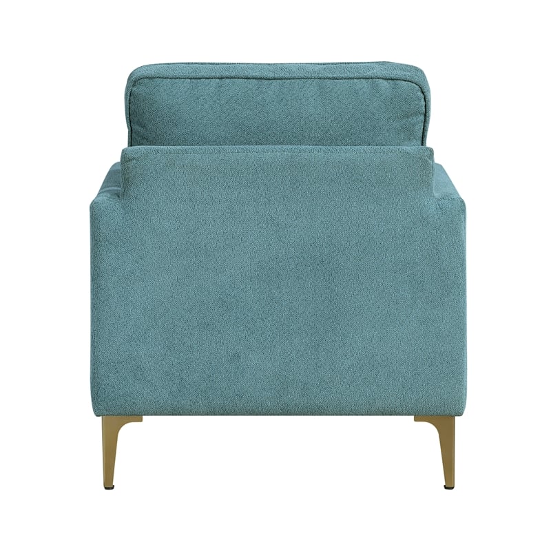 Pemberly Row Contemporary Chenille Accent Chair in Blue Finish