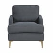 Pemberly Row Contemporary Chenille Accent Chair in Dark Gray