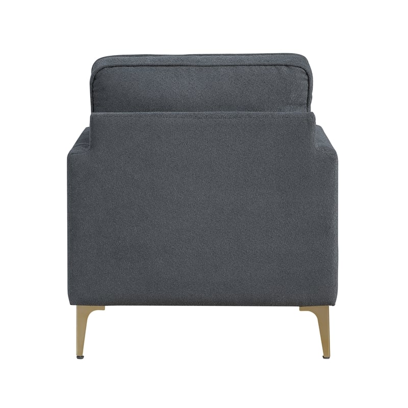 Pemberly Row Contemporary Chenille Accent Chair in Dark Gray