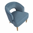 Pemberly Row Contemporary Velvet Accent Chair in Blue Finish