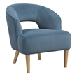 Pemberly Row Contemporary Velvet Accent Chair in Blue Finish