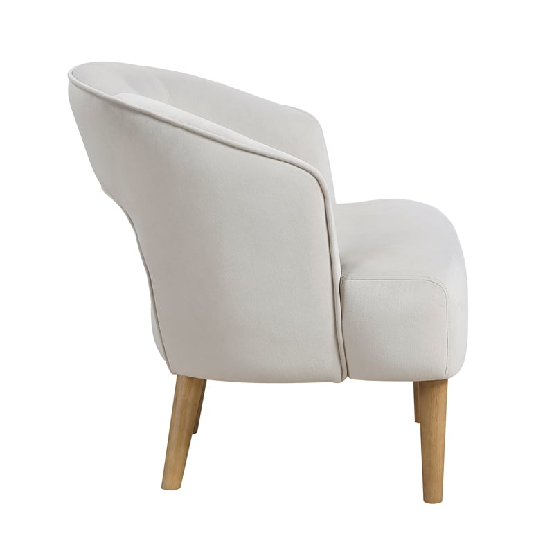 Pemberly Row Contemporary Velvet Accent Chair in Gray Finish
