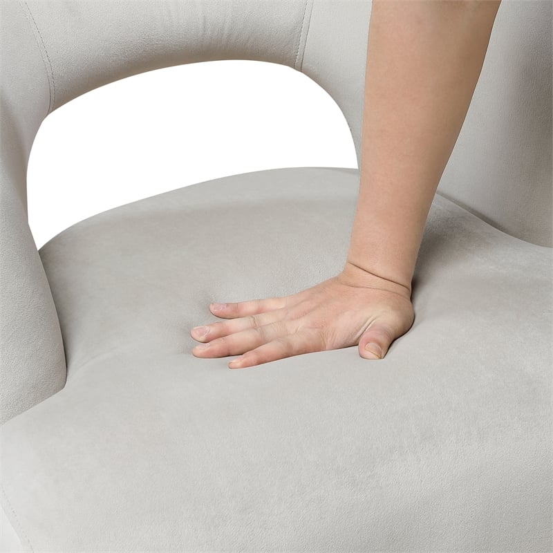 Pemberly Row Contemporary Velvet Accent Chair in Gray Finish