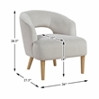 Pemberly Row Contemporary Velvet Accent Chair in Gray Finish
