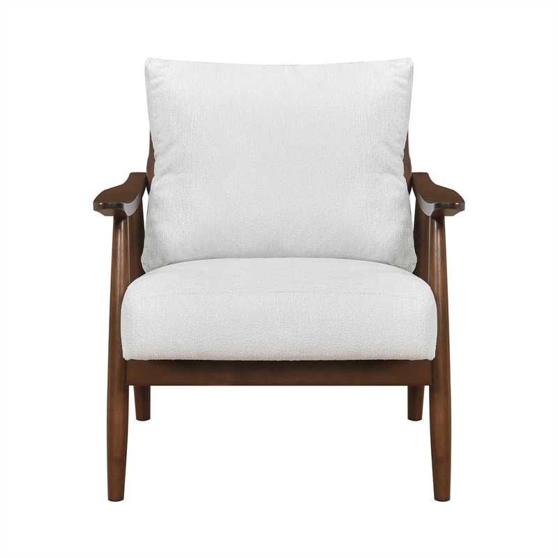 Pemberly Row Mid-Century Textured Fabric Accent Chair in Beige