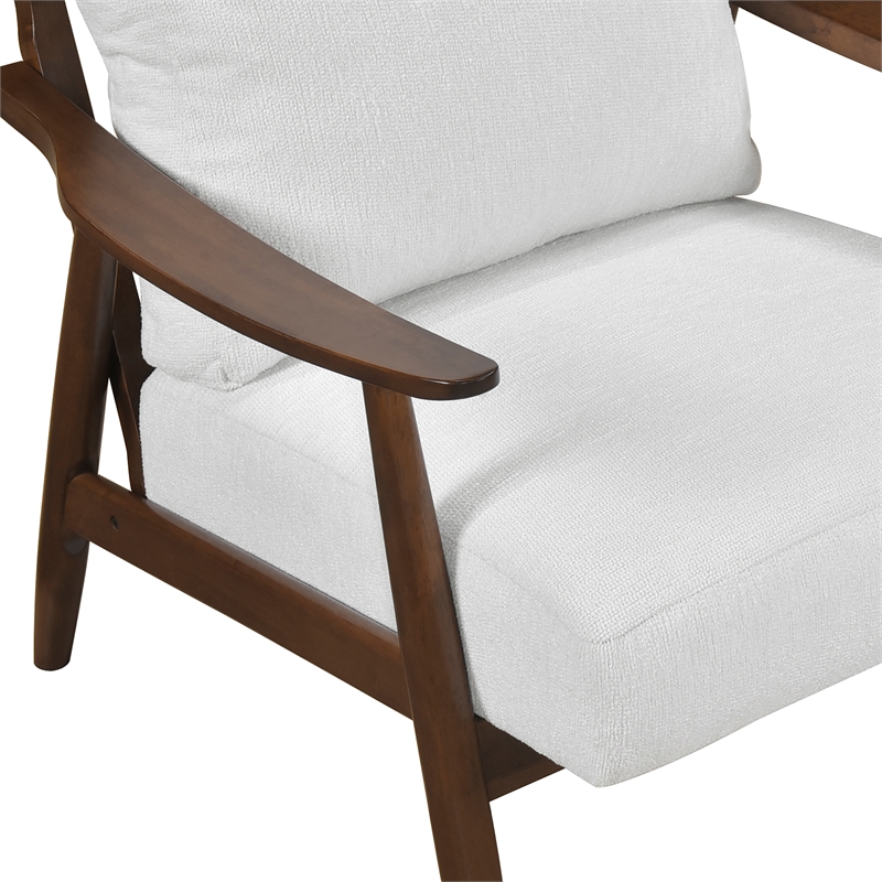 Pemberly Row Mid-Century Textured Fabric Accent Chair in Beige