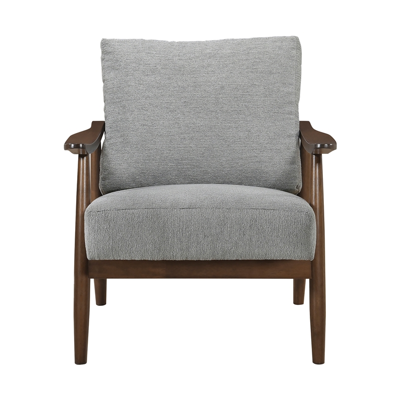 Pemberly Row Mid-Century Textured Accent Chair in Gray Finish