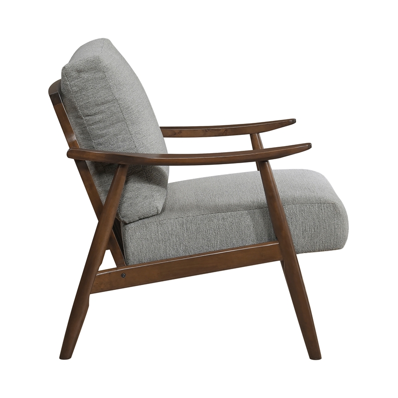 Pemberly Row Mid-Century Textured Accent Chair in Gray Finish