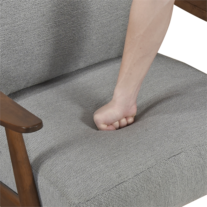Pemberly Row Mid-Century Textured Accent Chair in Gray Finish