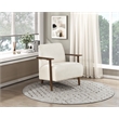 Pemberly Row Mid-Century Corduroy Accent Chair in Beige Finish