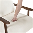 Pemberly Row Mid-Century Corduroy Accent Chair in Beige Finish