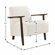 Pemberly Row Mid-Century Corduroy Accent Chair in Beige Finish