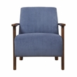Pemberly Row Mid-Century Corduroy Accent Chair in Blue Finish
