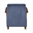 Pemberly Row Mid-Century Corduroy Accent Chair in Blue Finish