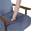 Pemberly Row Mid-Century Corduroy Accent Chair in Blue Finish