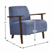 Pemberly Row Mid-Century Corduroy Accent Chair in Blue Finish