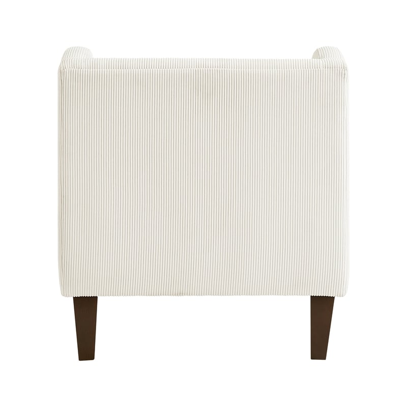 Pemberly Row Contemporary Corduroy Accent Chair in Beige Finish