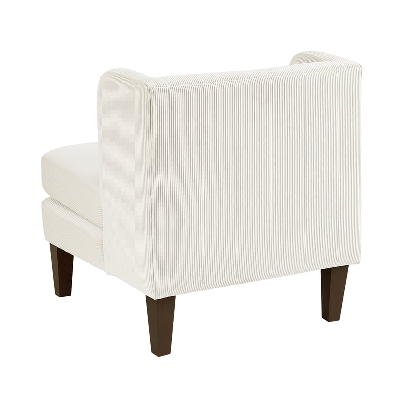 Pemberly Row Contemporary Corduroy Accent Chair in Beige Finish