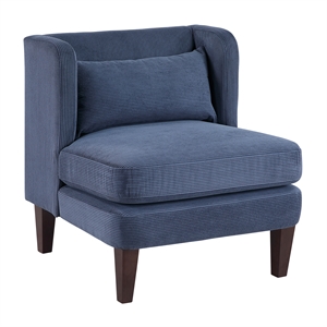 Pemberly Row Contemporary Corduroy Accent Chair in Blue Finish