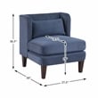 Pemberly Row Contemporary Corduroy Accent Chair in Blue Finish