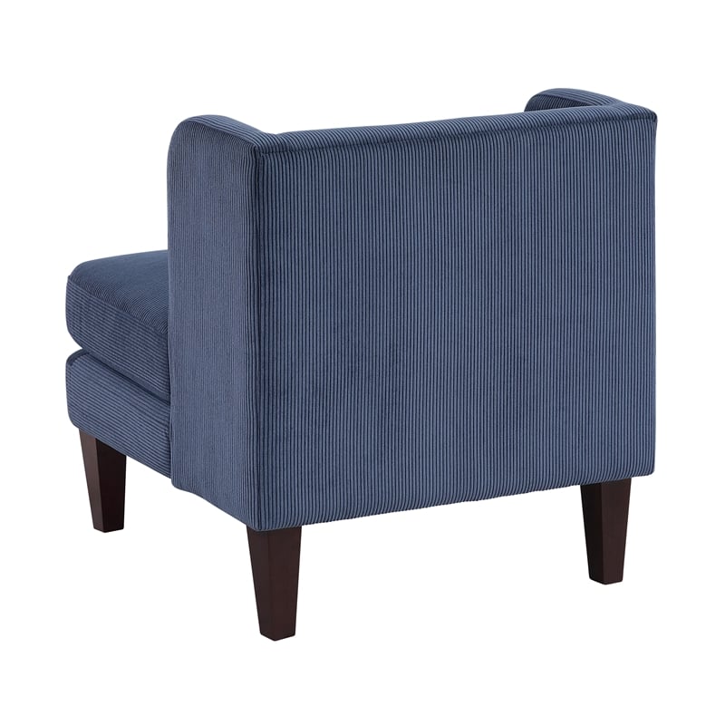 Pemberly Row Contemporary Corduroy Accent Chair in Blue Finish