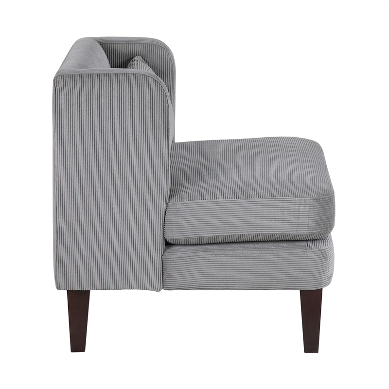 Pemberly Row Contemporary Corduroy Accent Chair in Dark Gray