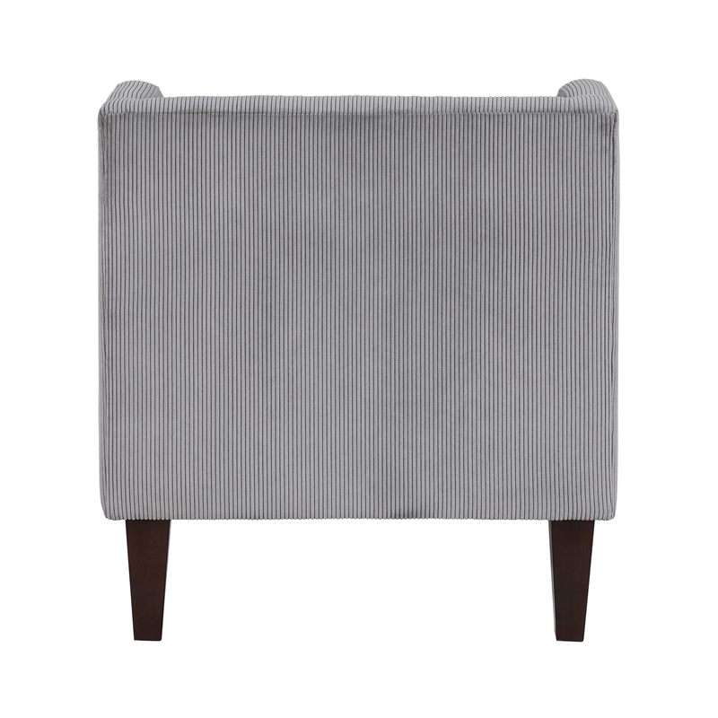 Pemberly Row Contemporary Corduroy Accent Chair in Dark Gray