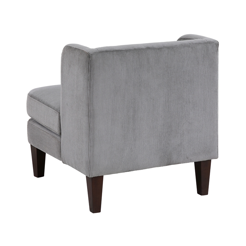 Pemberly Row Contemporary Corduroy Accent Chair in Dark Gray