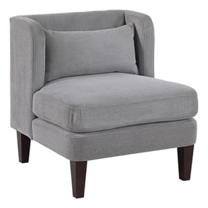 Pemberly Row Contemporary Corduroy Accent Chair in Dark Gray