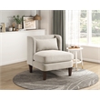 Pemberly Row Contemporary Corduroy Accent Chair in Taupe Finish