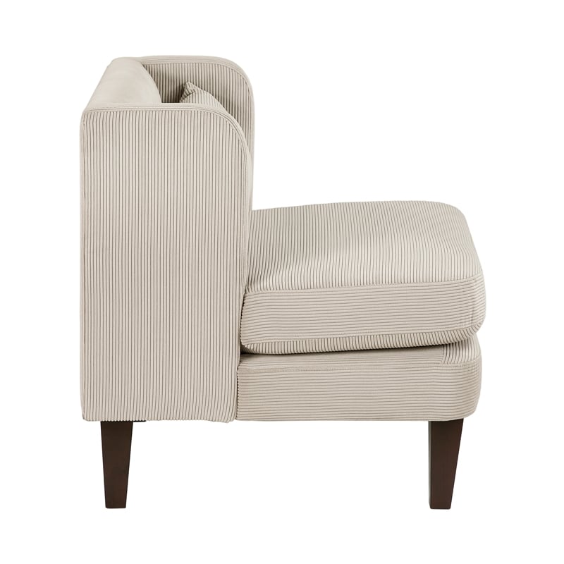Pemberly Row Contemporary Corduroy Accent Chair in Taupe Finish