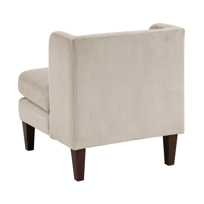 Pemberly Row Contemporary Corduroy Accent Chair in Taupe Finish
