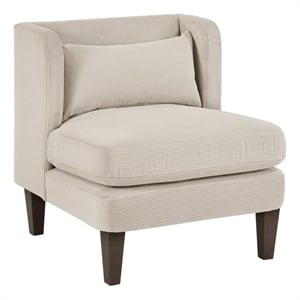 Pemberly Row Contemporary Corduroy Accent Chair in Taupe Finish