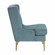 Pemberly Row Contemporary Chenille Accent Chair in Blue Finish
