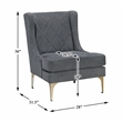 Pemberly Row Contemporary Chenille Accent Chair in Dark Gray