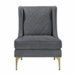 Pemberly Row Contemporary Chenille Accent Chair in Dark Gray
