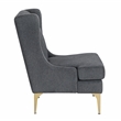 Pemberly Row Contemporary Chenille Accent Chair in Dark Gray