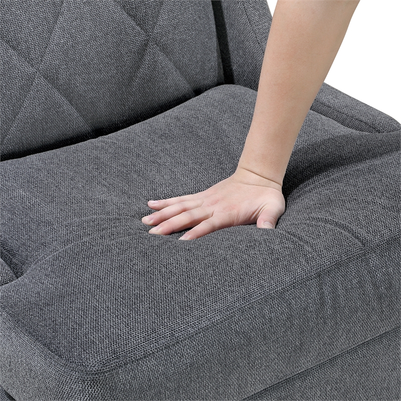 Pemberly Row Contemporary Chenille Accent Chair in Dark Gray